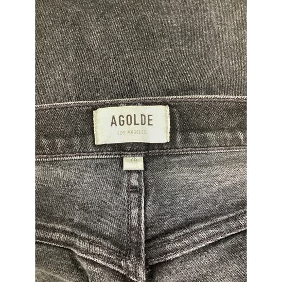 Agolde 'Harper' Mid Rise Wide Straight Black Denim Jean Size 28 - Picture 4 of 4